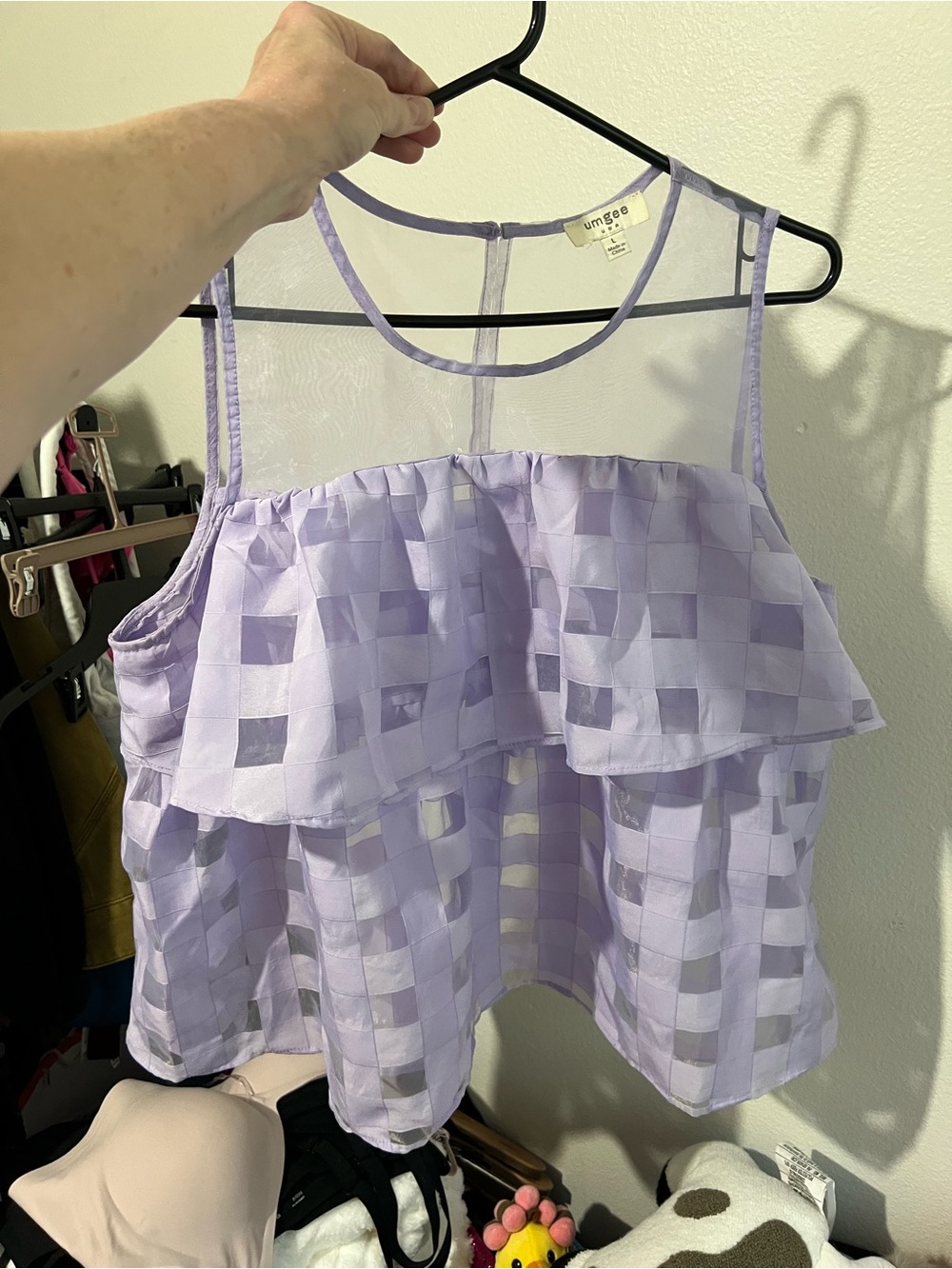 Umgee Lavender Tiered Baby Doll Top